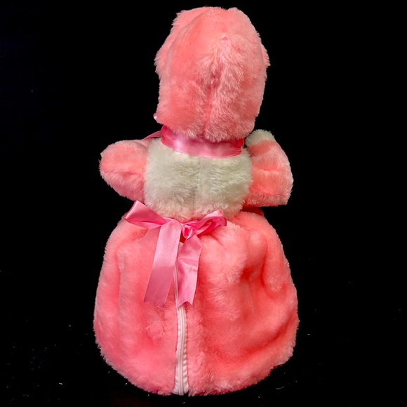 Retro kitsch 14.5” rubber face pink plush dress pyjama girl Made in Toronto - Picture 7 of 16